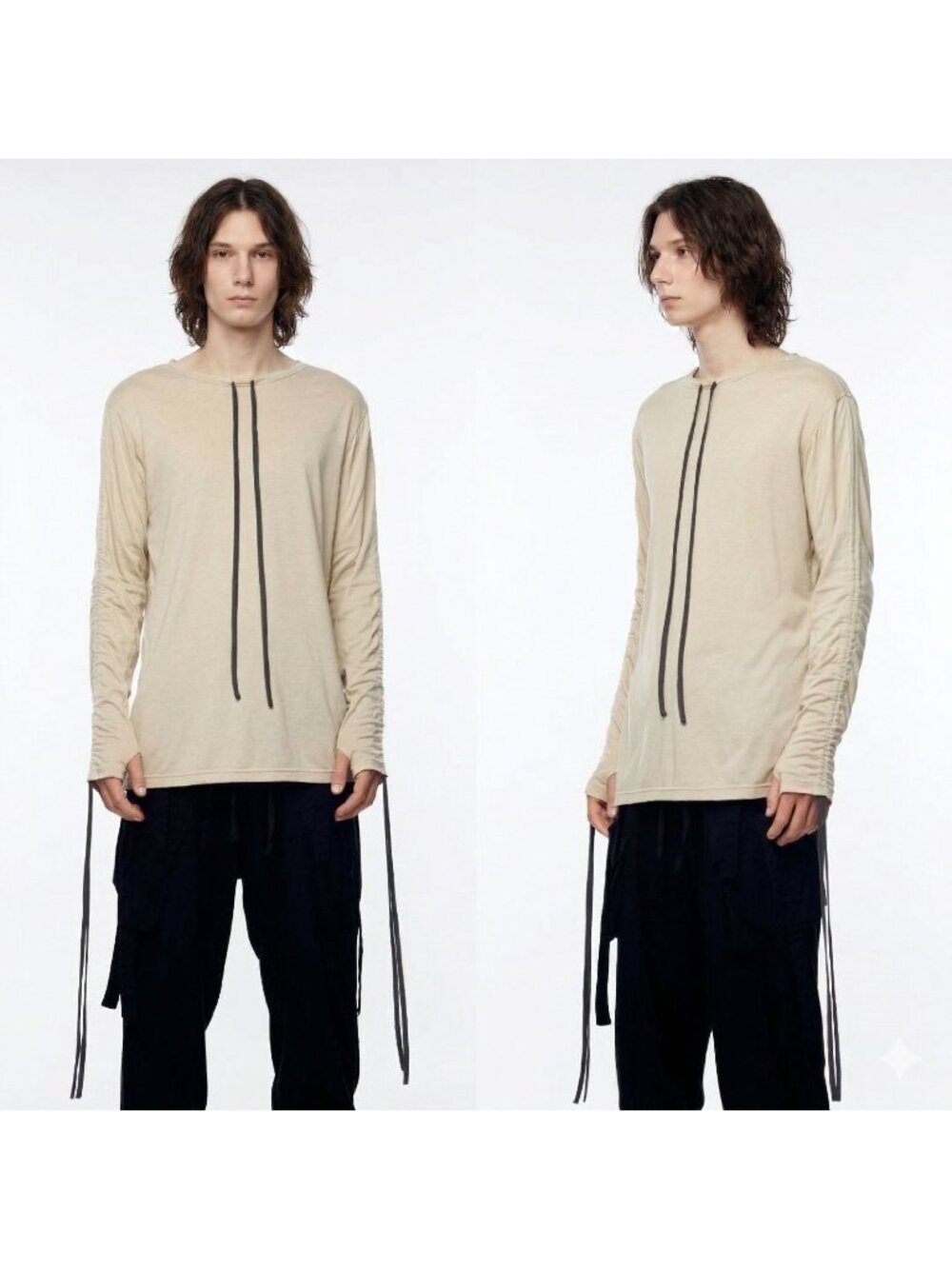 Jonny Cota Mens Bone Shirt Small Avant Garde Draped Streetwear Minimalist Flawed